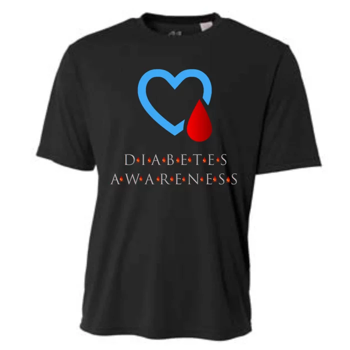 Diabetes Awareness Blue Ribbon Diabetic Cool Gift Cooling Performance Crew T-Shirt