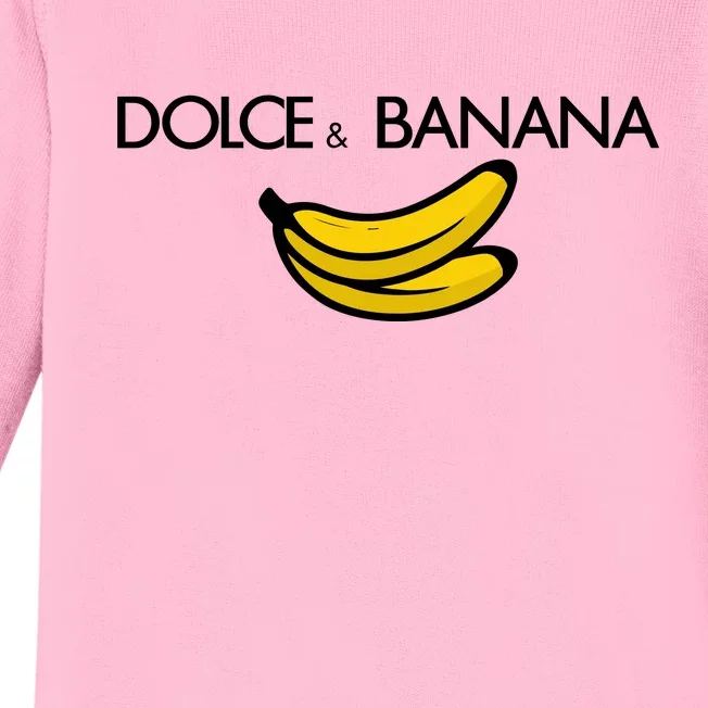 Dolce And Banana Funny Brand Name Baby Long Sleeve Bodysuit