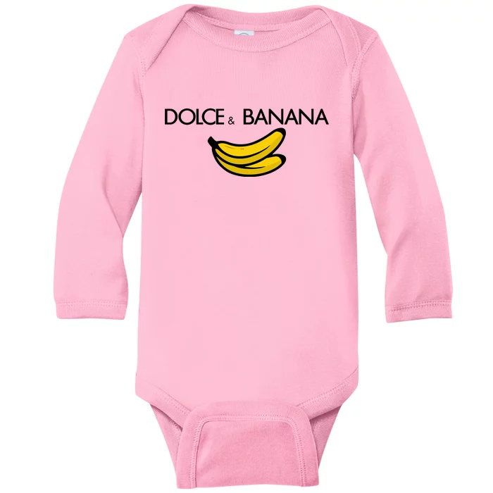 Dolce And Banana Funny Brand Name Baby Long Sleeve Bodysuit