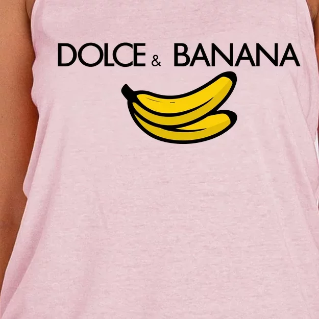 Dolce And Banana Funny Brand Name Women's Knotted Racerback Tank