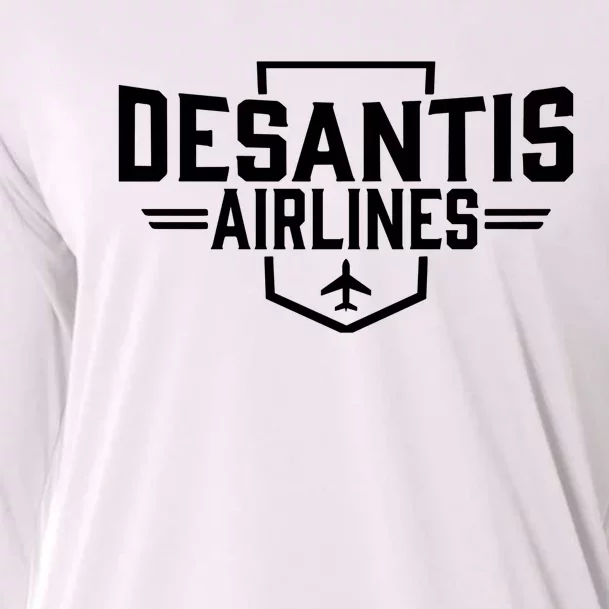 DeSantis Airlines Bringing The Border To You Funny Cooling Performance Long Sleeve Crew