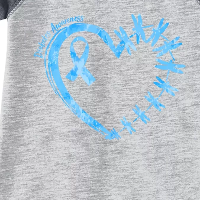 Diabetes Awareness Blue Dragonfly Ribbon Heart Infant Baby Jersey Bodysuit