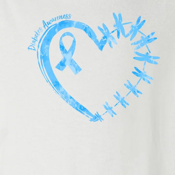 Diabetes Awareness Blue Dragonfly Ribbon Heart Toddler Long Sleeve Shirt