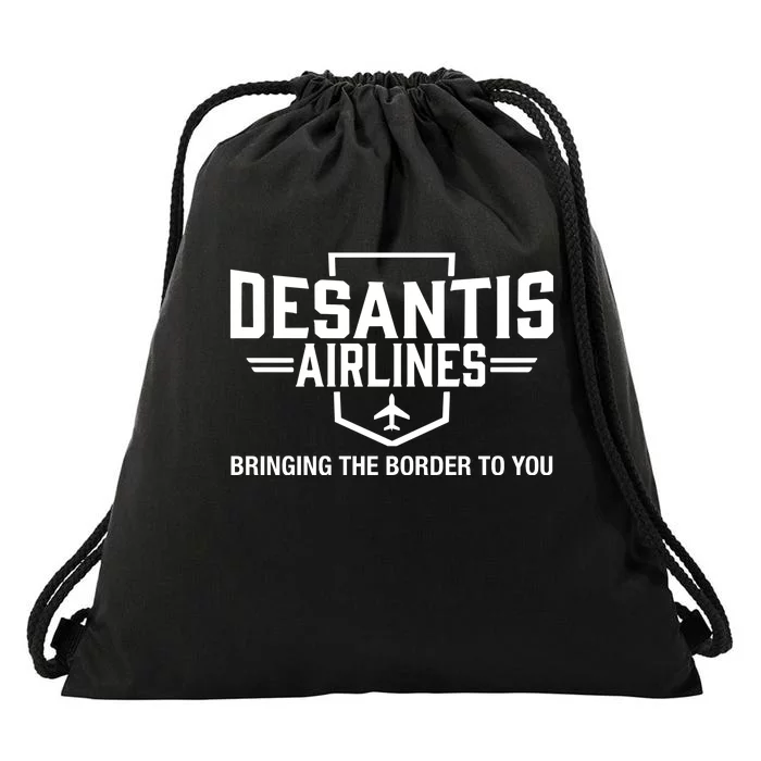 DeSantis Airlines Bringing The Border To You Funny Drawstring Bag