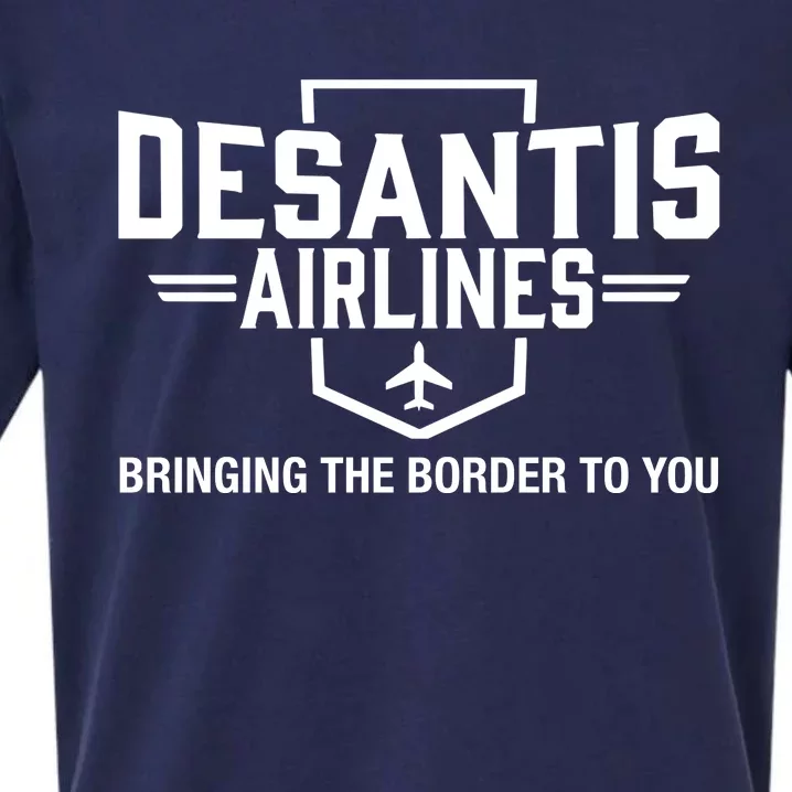 DeSantis Airlines Bringing The Border To You Funny Sueded Cloud Jersey T-Shirt