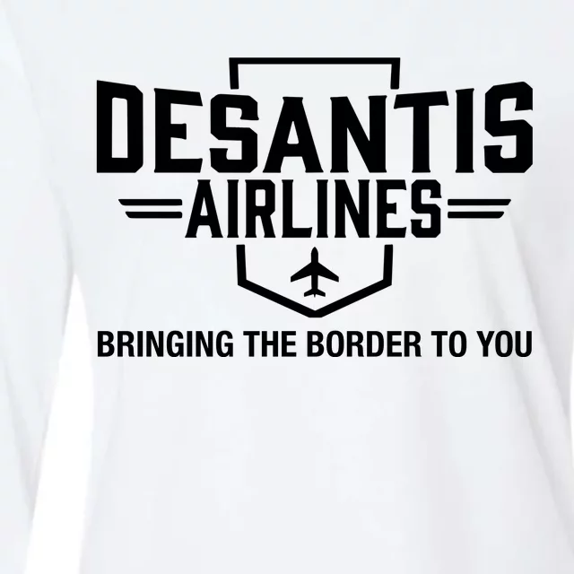 DeSantis Airlines Bringing The Border To You Funny Womens Cotton Relaxed Long Sleeve T-Shirt