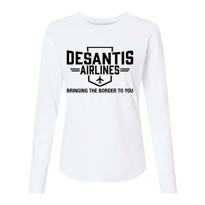 DeSantis Airlines Bringing The Border To You Funny Womens Cotton Relaxed Long Sleeve T-Shirt