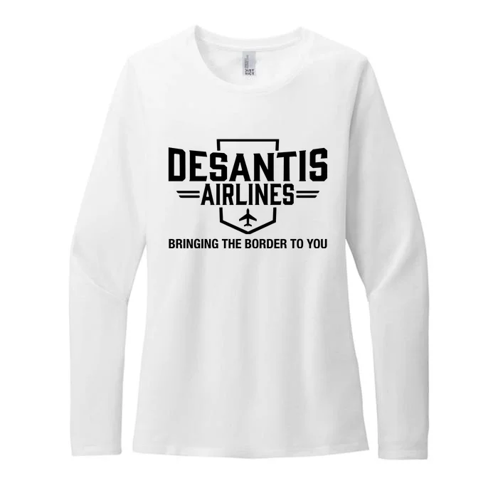 DeSantis Airlines Bringing The Border To You Funny Womens CVC Long Sleeve Shirt