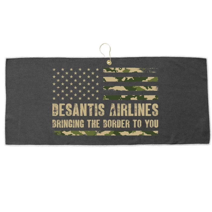 DeSantis Airlines Bringing The Border To You USA Camo Flag Large Microfiber Waffle Golf Towel