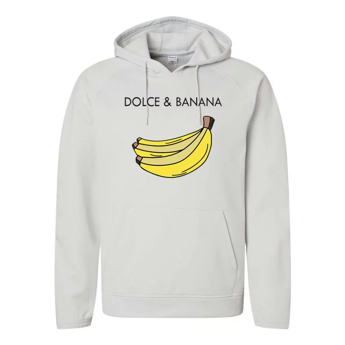 Dolce And Banana Funny Fashion Bananas Vegan Veggie Performance Fleece Hoodie