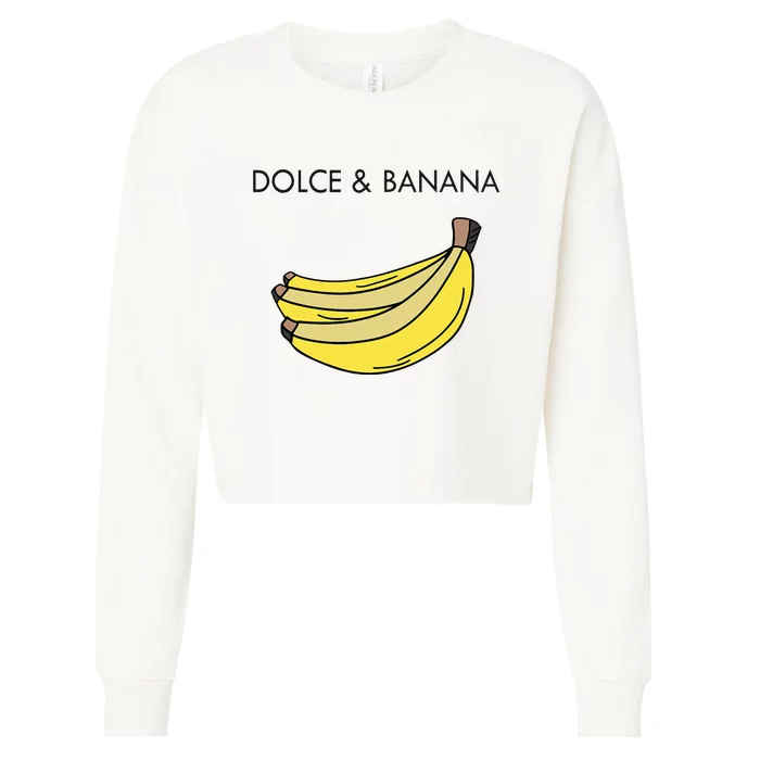 Dolce And Banana Funny Fashion Bananas Vegan Veggie Cropped Pullover Crew