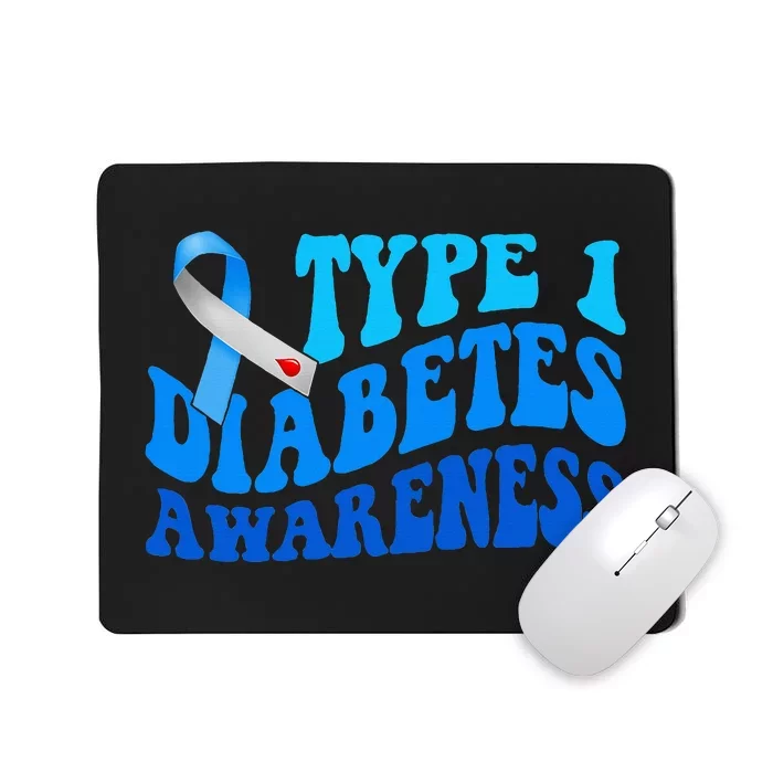 Diabetes Awareness Blue Ribbon T1D Warrior Mousepad