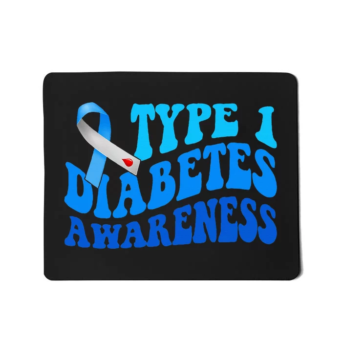 Diabetes Awareness Blue Ribbon T1D Warrior Mousepad