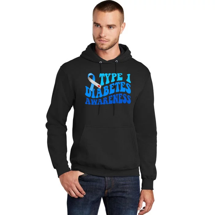 Diabetes Awareness Blue Ribbon T1D Warrior Tall Hoodie