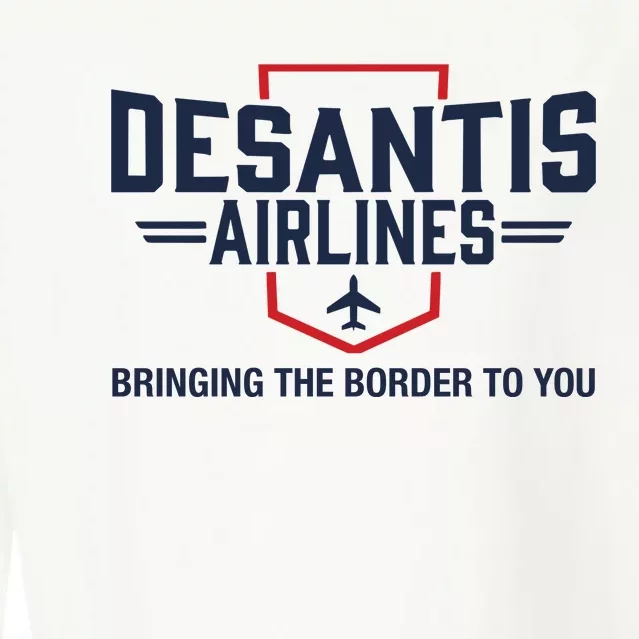 DeSantis Airlines Bringing The Border To You Funny Cropped Pullover Crew