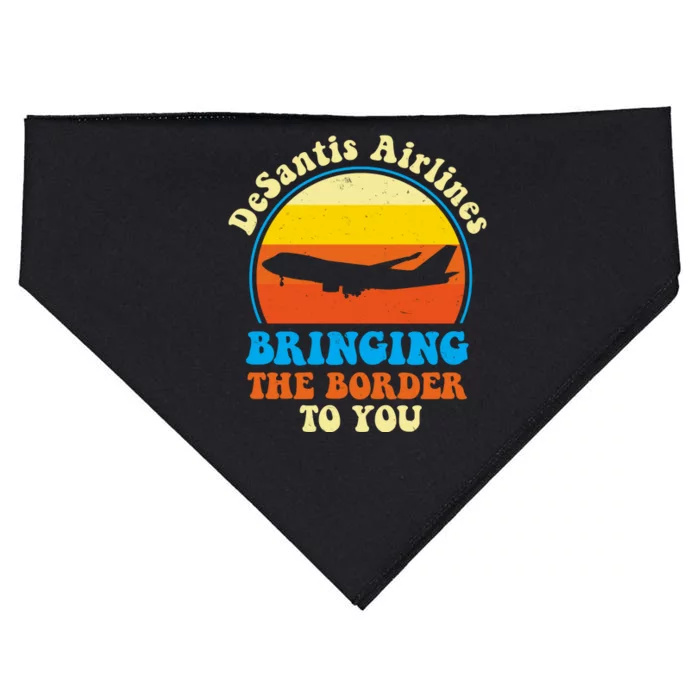 Desantis Airlines Brining The Boarder To You Funny Political USA-Made Doggie Bandana