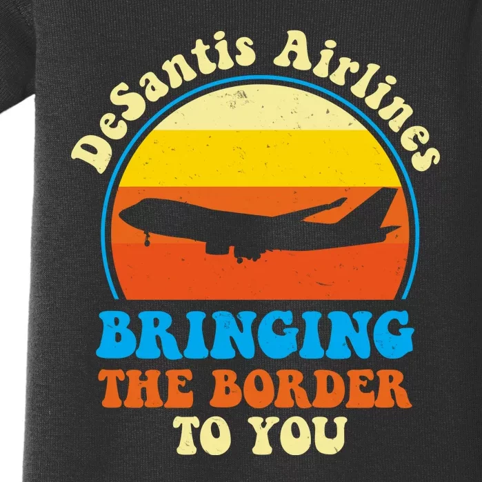 Desantis Airlines Brining The Boarder To You Funny Political Baby Bodysuit