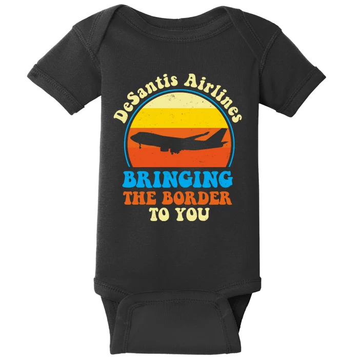 Desantis Airlines Brining The Boarder To You Funny Political Baby Bodysuit