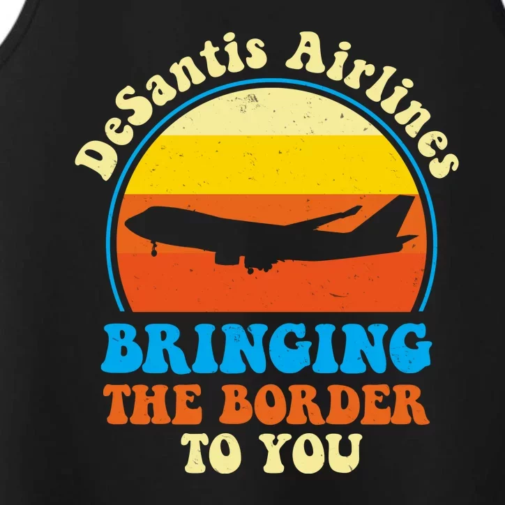 Desantis Airlines Brining The Boarder To You Funny Political Performance Tank