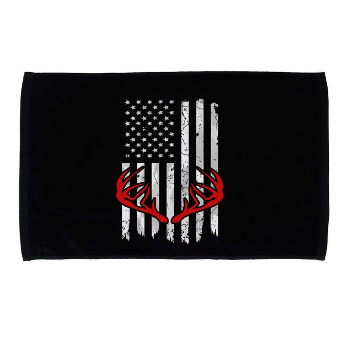 Deer Antler Bow Hunt 2020 Tee Whitetail Hunter American Flag Meaningful Gift Microfiber Hand Towel