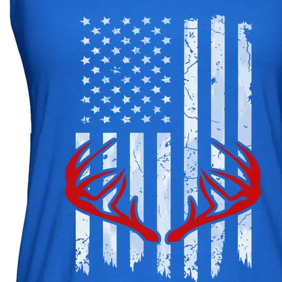 Deer Antler Bow Hunt 2020 Tee Whitetail Hunter American Flag Meaningful Gift Ladies Essential Flowy Tank