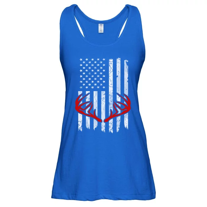 Deer Antler Bow Hunt 2020 Tee Whitetail Hunter American Flag Meaningful Gift Ladies Essential Flowy Tank