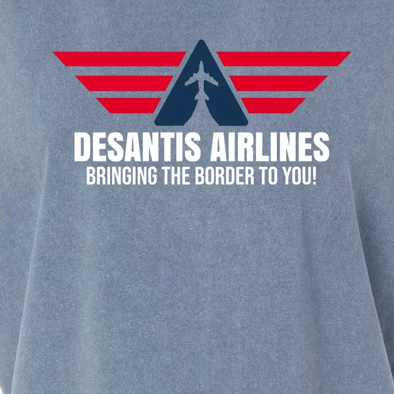 Desantis Airlines Bringing The Boarder To You Political Garment-Dyed Women's Muscle Tee