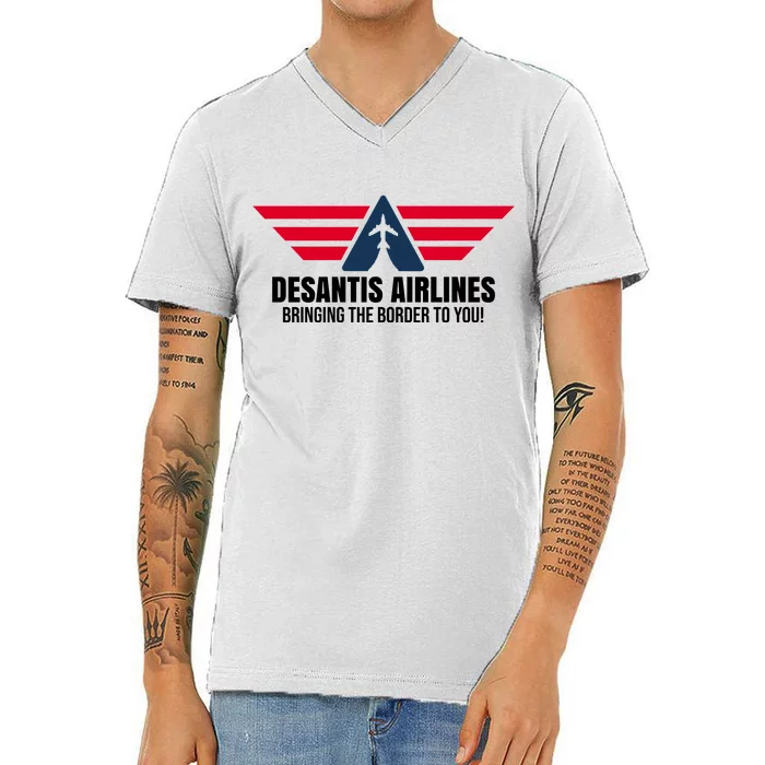 Desantis Airlines Bringing The Boarder To You Political V-Neck T-Shirt