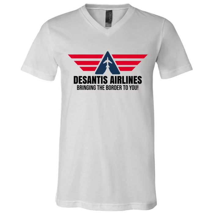 Desantis Airlines Bringing The Boarder To You Political V-Neck T-Shirt