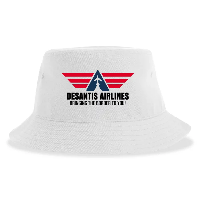 Desantis Airlines Bringing The Boarder To You Political Sustainable Bucket Hat