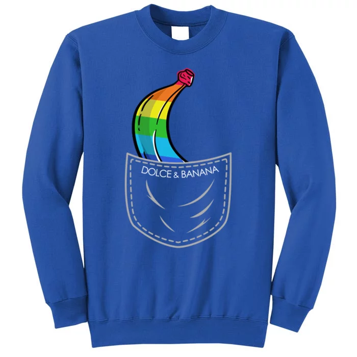 Dolce And Banana Funny Banana Rainbow Funny Chest Bag Cool Gift Tall Sweatshirt