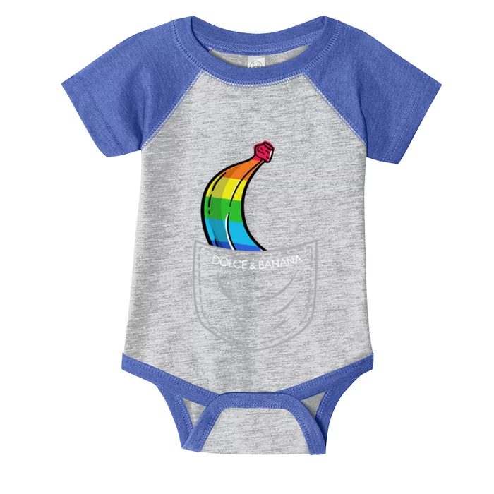 Dolce And Banana Funny Banana Rainbow Funny Chest Bag Cool Gift Infant Baby Jersey Bodysuit