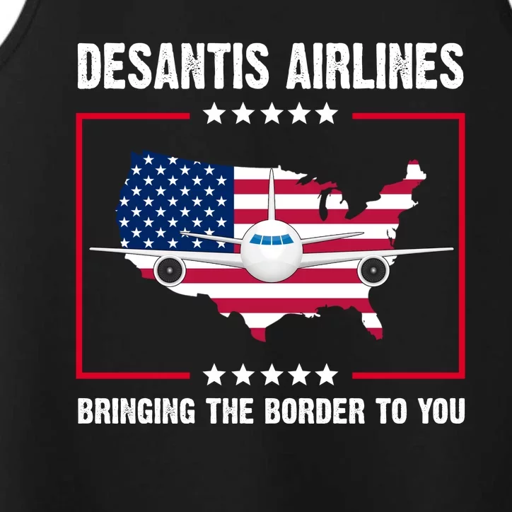 Desantis Airlines Brining The Border To You American Flag Performance Tank