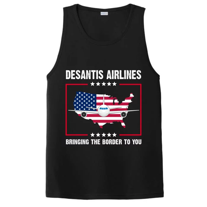 Desantis Airlines Brining The Border To You American Flag Performance Tank