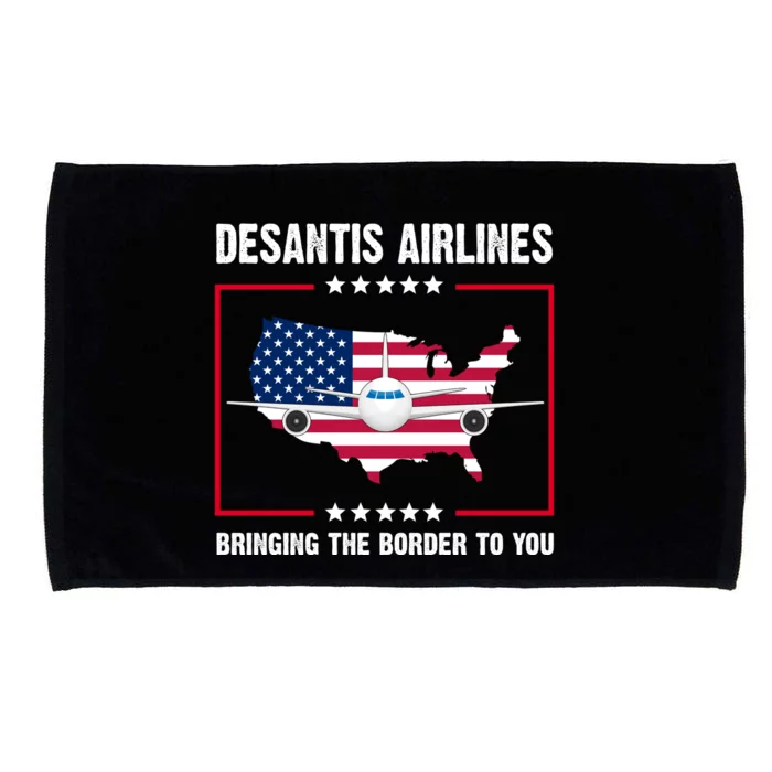 Desantis Airlines Brining The Border To You American Flag Microfiber Hand Towel