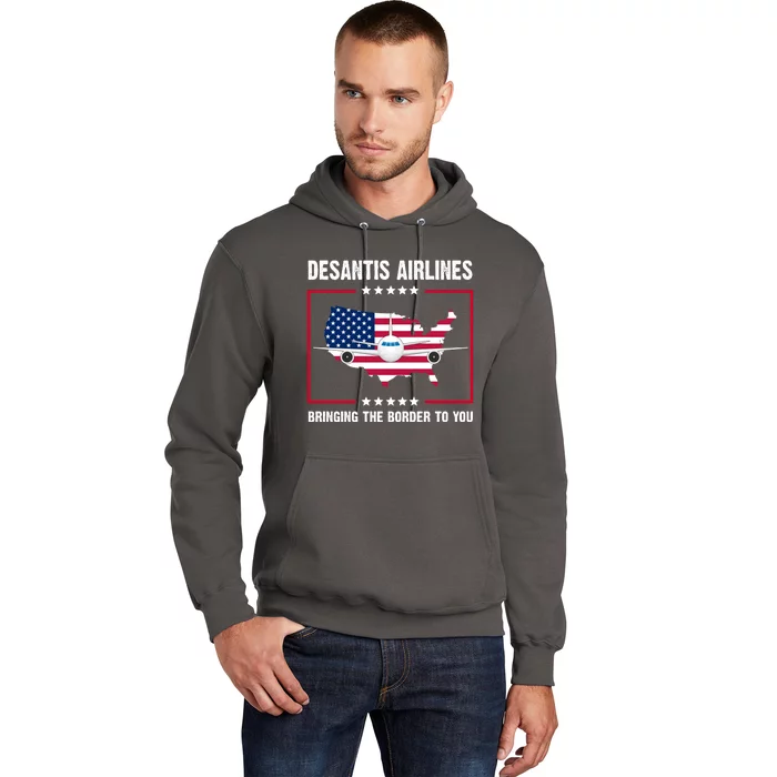 Desantis Airlines Brining The Border To You American Flag Hoodie