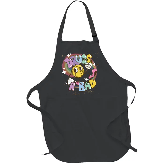 Drugs are bad - Funny Graphic Full-Length Apron With Pocket