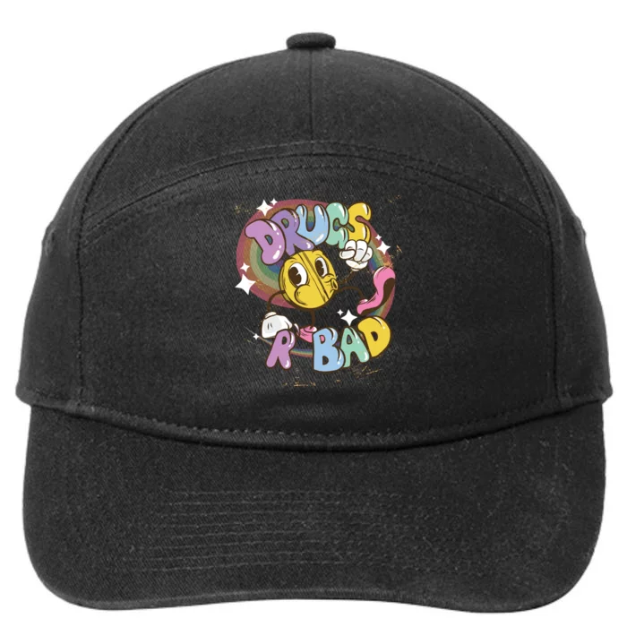 Drugs are bad - Funny Graphic 7-Panel Snapback Hat