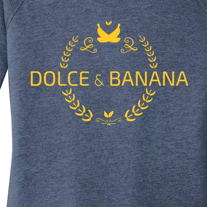 Dolce And Banana Cute Gift Funny Fashion Cute Gift Gift Women's Perfect Tri Tunic Long Sleeve Shirt