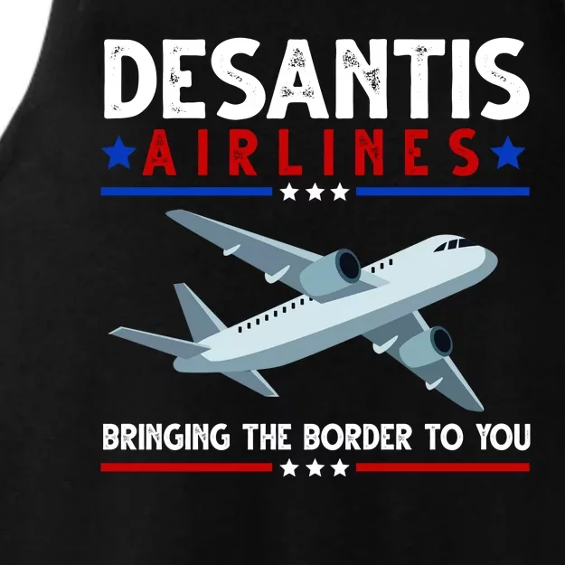 Desantis Airlines Bringing The Border To You Ladies Tri-Blend Wicking Tank