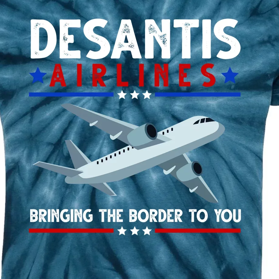 Desantis Airlines Bringing The Border To You Kids Tie-Dye T-Shirt