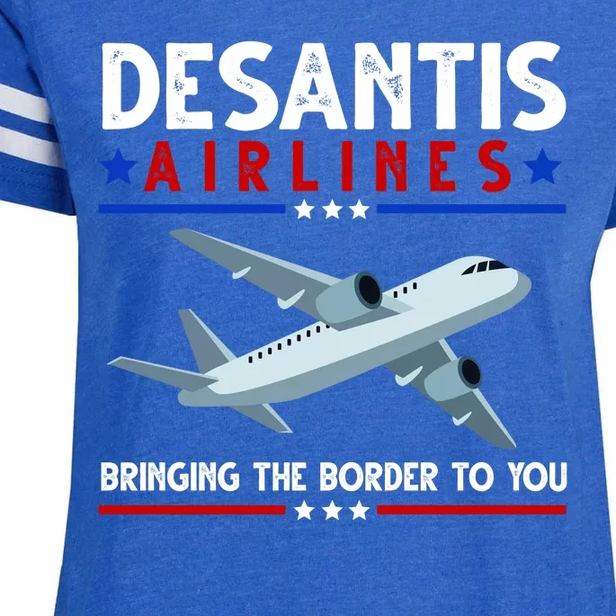 Desantis Airlines Bringing The Border To You Enza Ladies Jersey Football T-Shirt