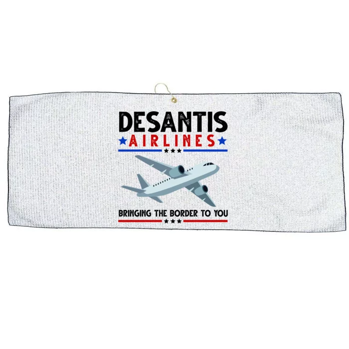 Desantis Airlines Bringing The Border To You Large Microfiber Waffle Golf Towel