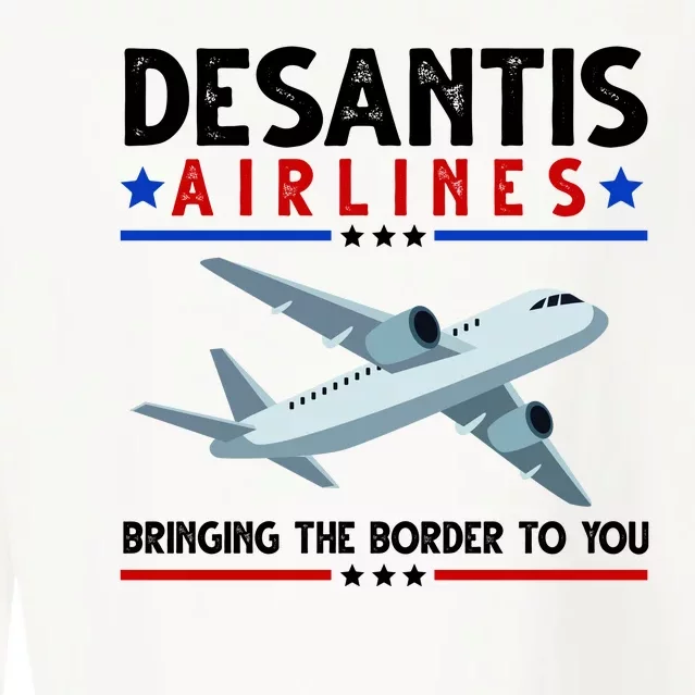 Desantis Airlines Bringing The Border To You Cropped Pullover Crew