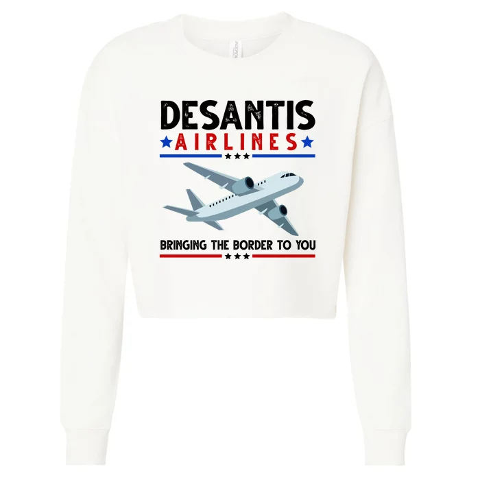 Desantis Airlines Bringing The Border To You Cropped Pullover Crew