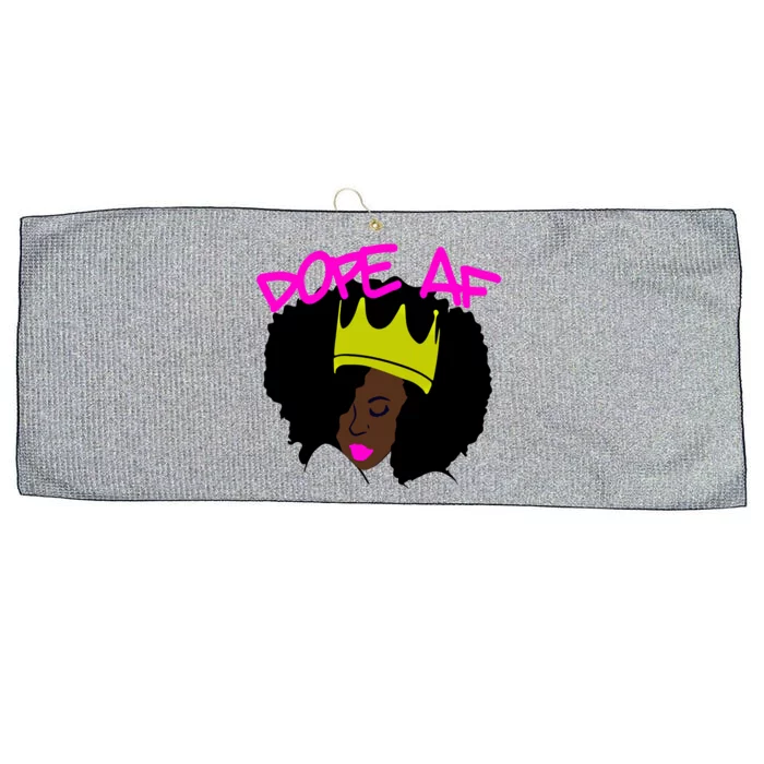 Dope Af Black Queen W/ Afro Crown Design Dope As Fuck Gift Large Microfiber Waffle Golf Towel