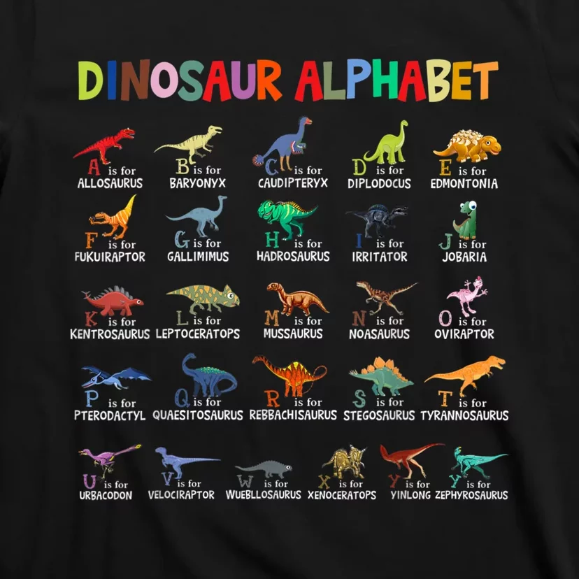 Dinosaurs Alphabet Back To School First Day Of School T-Shirt