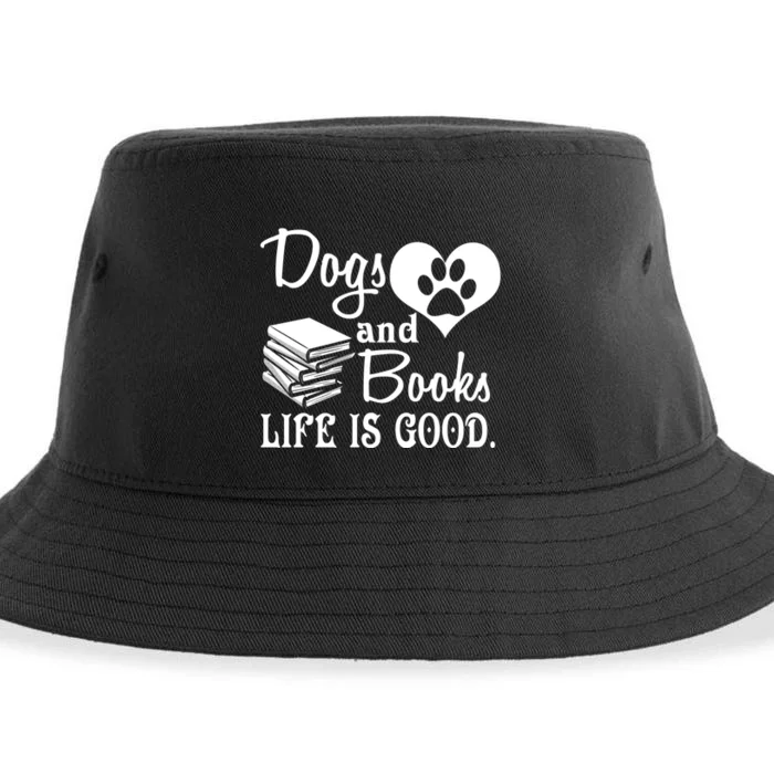 Dog And Books Are Good - Cute Animal Tee Sustainable Bucket Hat