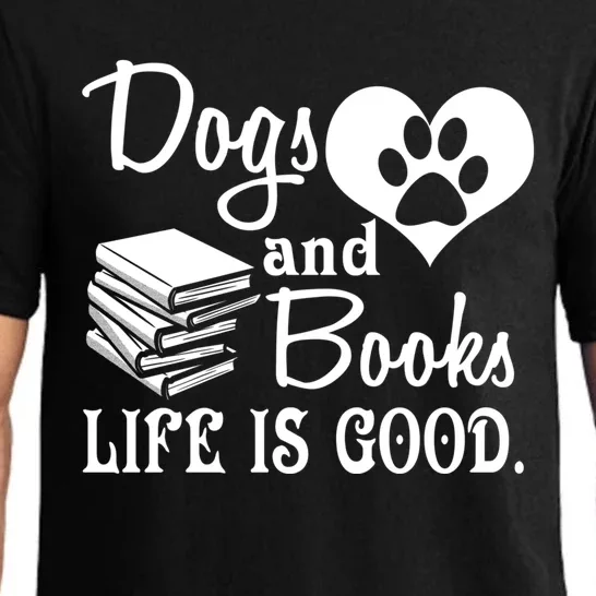 Dog And Books Are Good - Cute Animal Tee Pajama Set