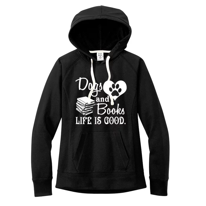 Dog And Books Are Good - Cute Animal Tee Women's Fleece Hoodie